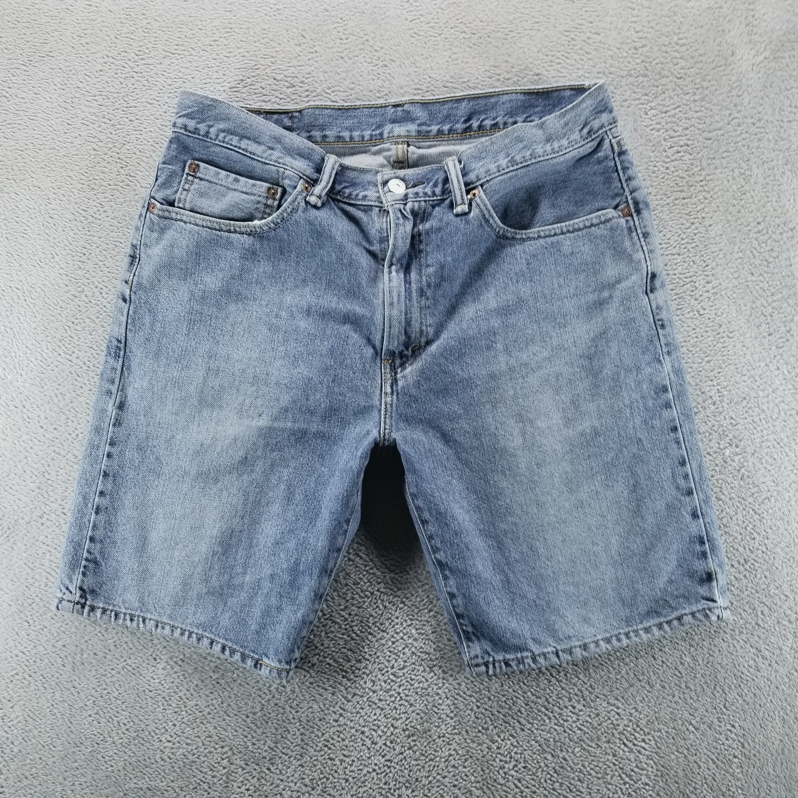 Levis 505 Shorts Mens 34 Blue Regular Straight 9" Skater Y2k Bermuda Denim